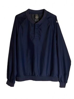 NIKE Golf Lined Pullover Windbreaker Rain Jacket, Men’s Medium, Navy Blue